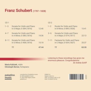 Sonaten für Violine & Klavier/Fantasie D 934/+